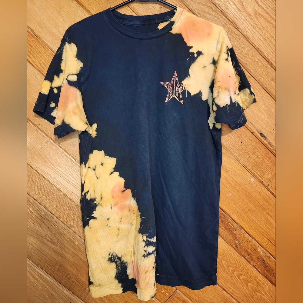 Jeffree Star Fashion black and orange bleached star logo medium cotton tshirt
